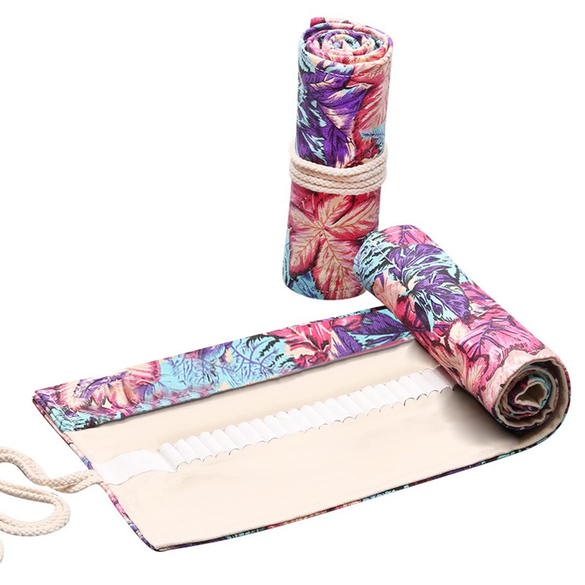 HASTHIP Canvas Pencil Wrap Case, Roll Up Pencil Pouch, Pencil Roll Wrap, Pencil Holder with 72 Slots, Aesthetics Maple Leaves Prints Roll Up Pencil Pouch Gift for Students Sketching Drawing Storage HASTHIP Canvas Pencil Wrap Case, Roll Up Pencil Pouch, Pencil Roll Wrap, Pencil Holder with 72 Slots, Aesthetics Maple Leaves Prints Roll Up Pencil Pouch Gift for Students Sketching Drawing Storage